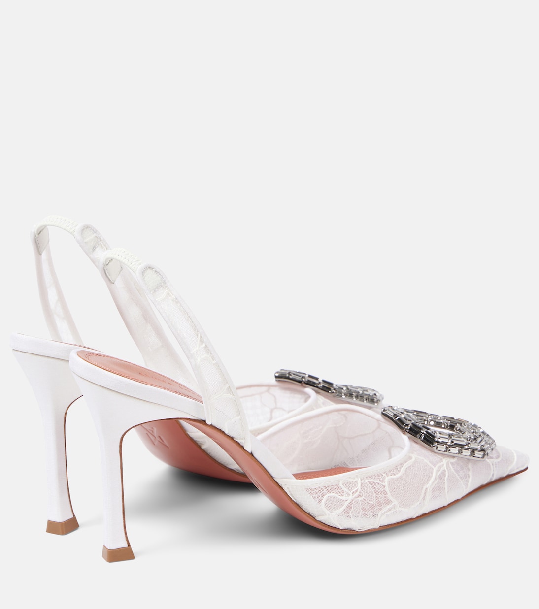 Sandales Camelia 90 en dentelle à ornements | Amina Muaddi