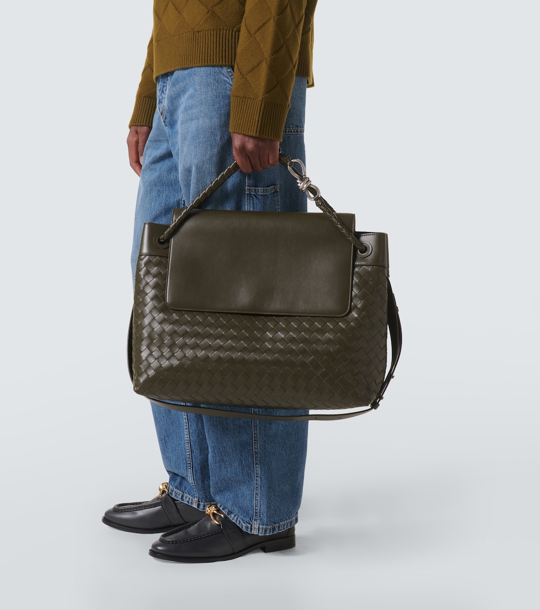 Bolso cruzado Andiamo Large de piel | Bottega Veneta