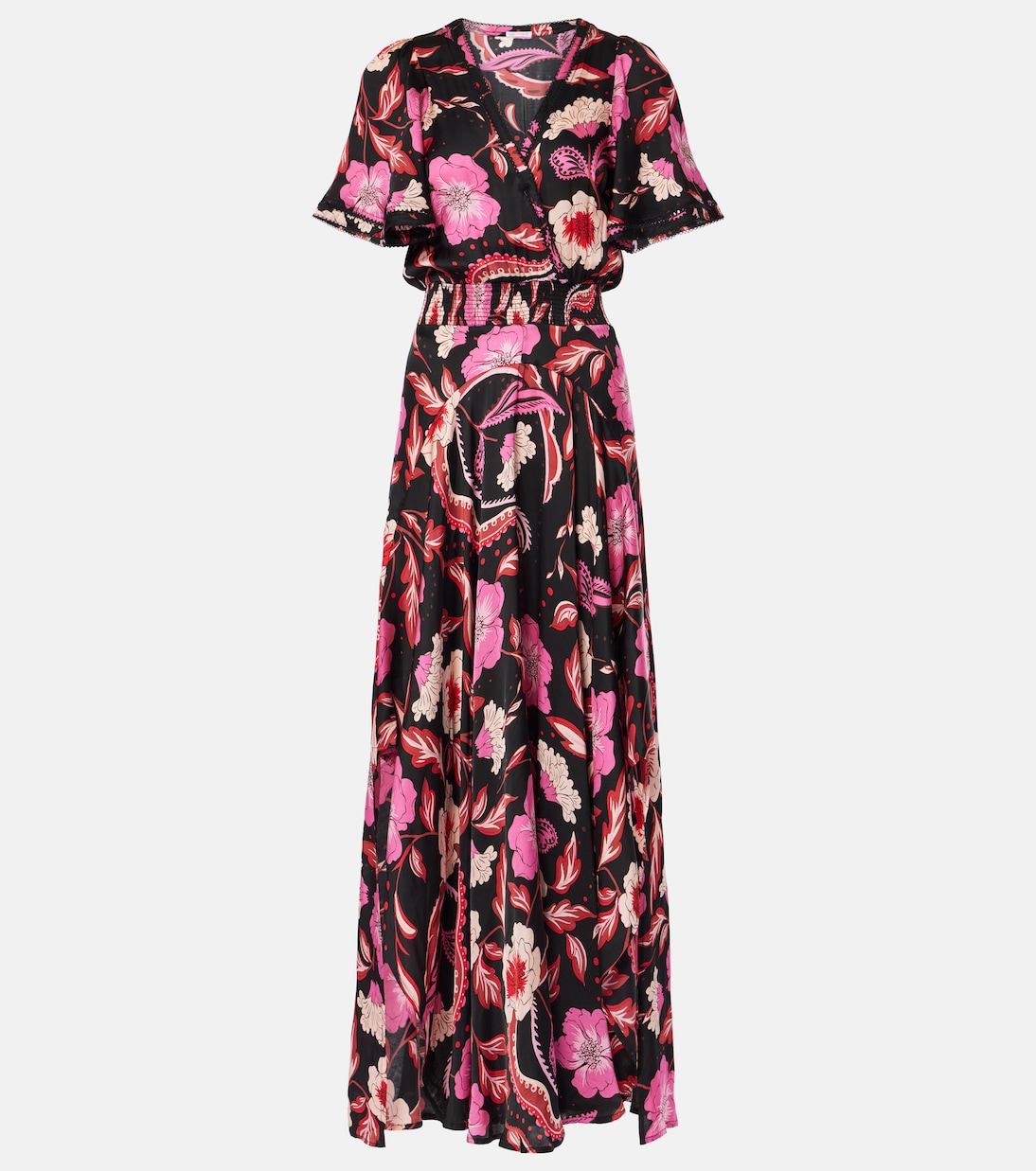 Robe midi Mabelle à fleurs | Poupette St Barth