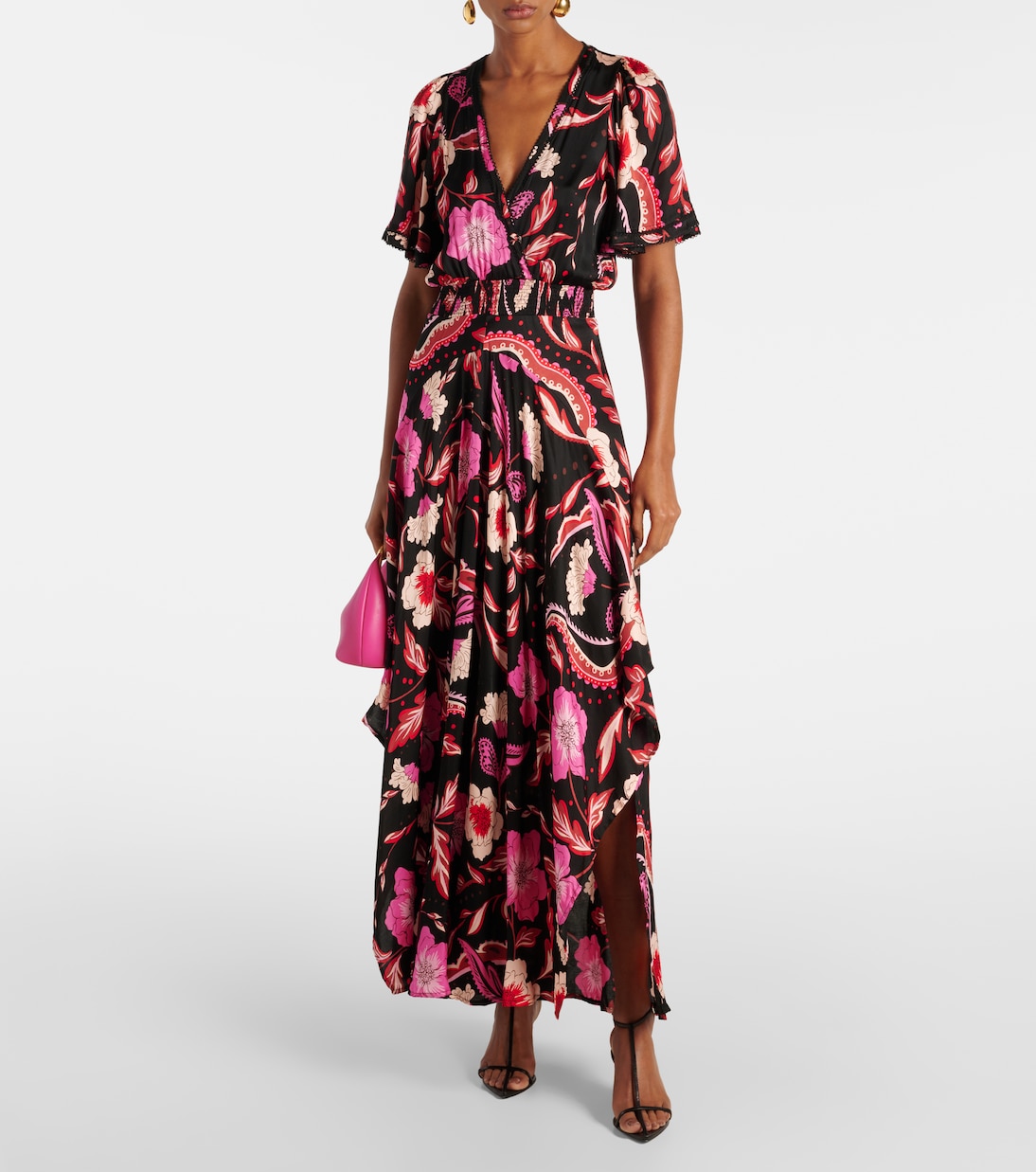 Robe midi Mabelle à fleurs | Poupette St Barth