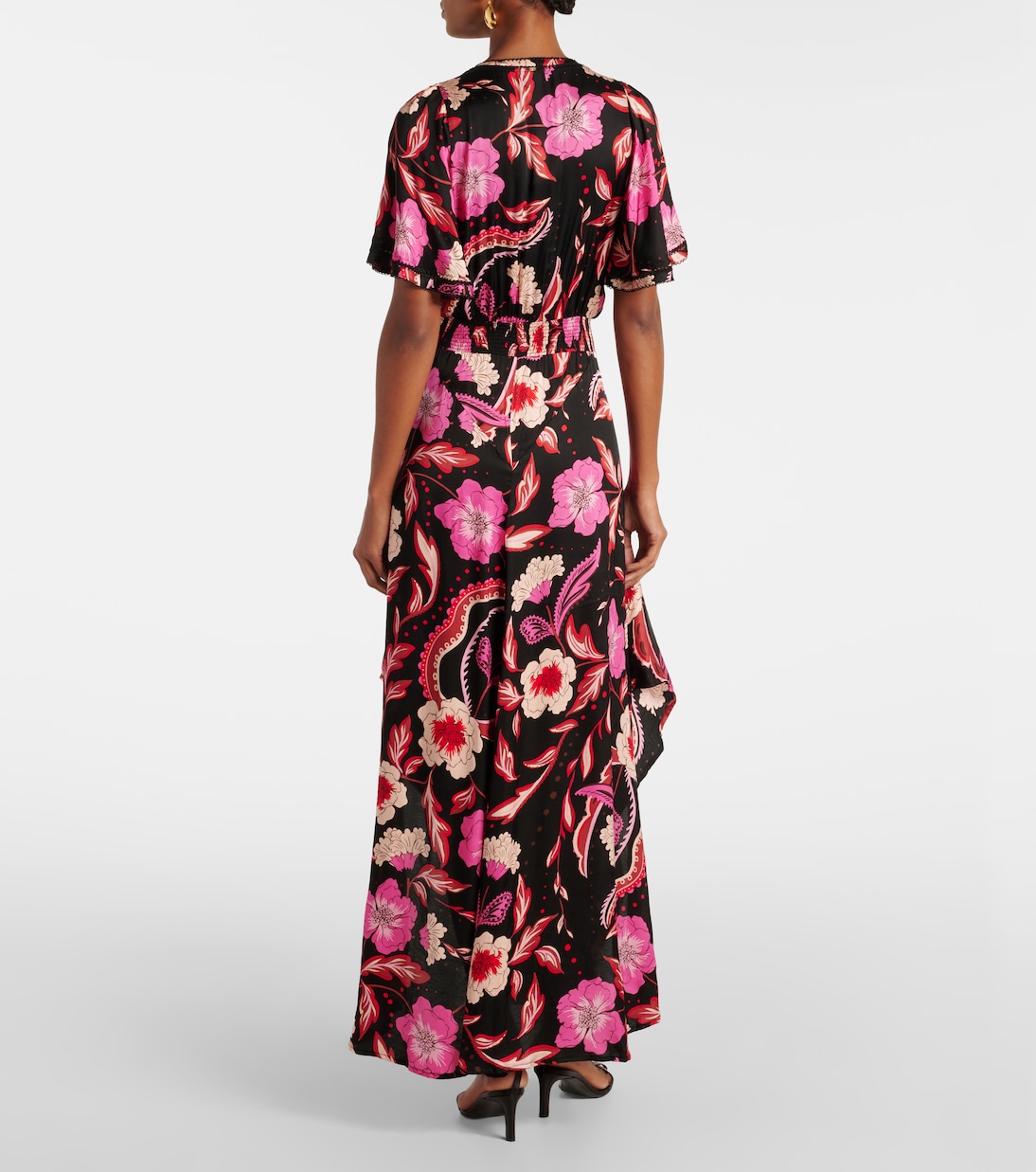 Robe midi Mabelle à fleurs | Poupette St Barth