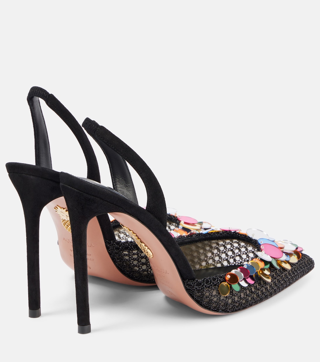 Slingback-Pumps Can Can 105 mit Pailletten | Aquazzura