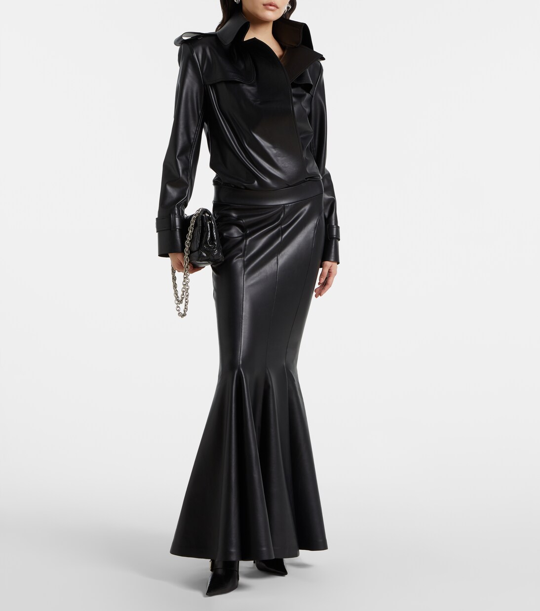 Body Halston aus Lederimitat | Norma Kamali