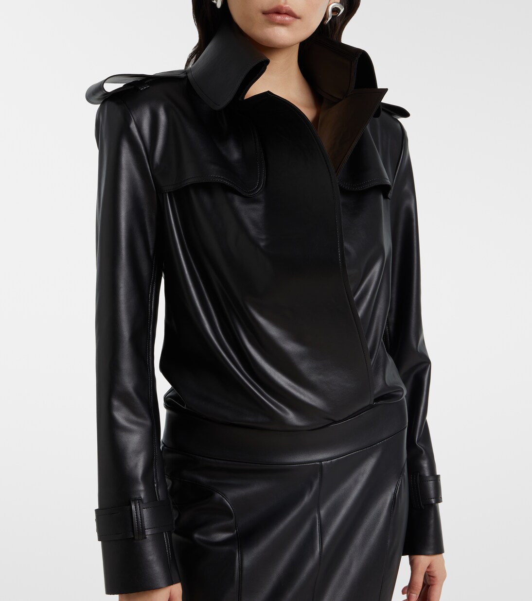 Body Halston aus Lederimitat | Norma Kamali