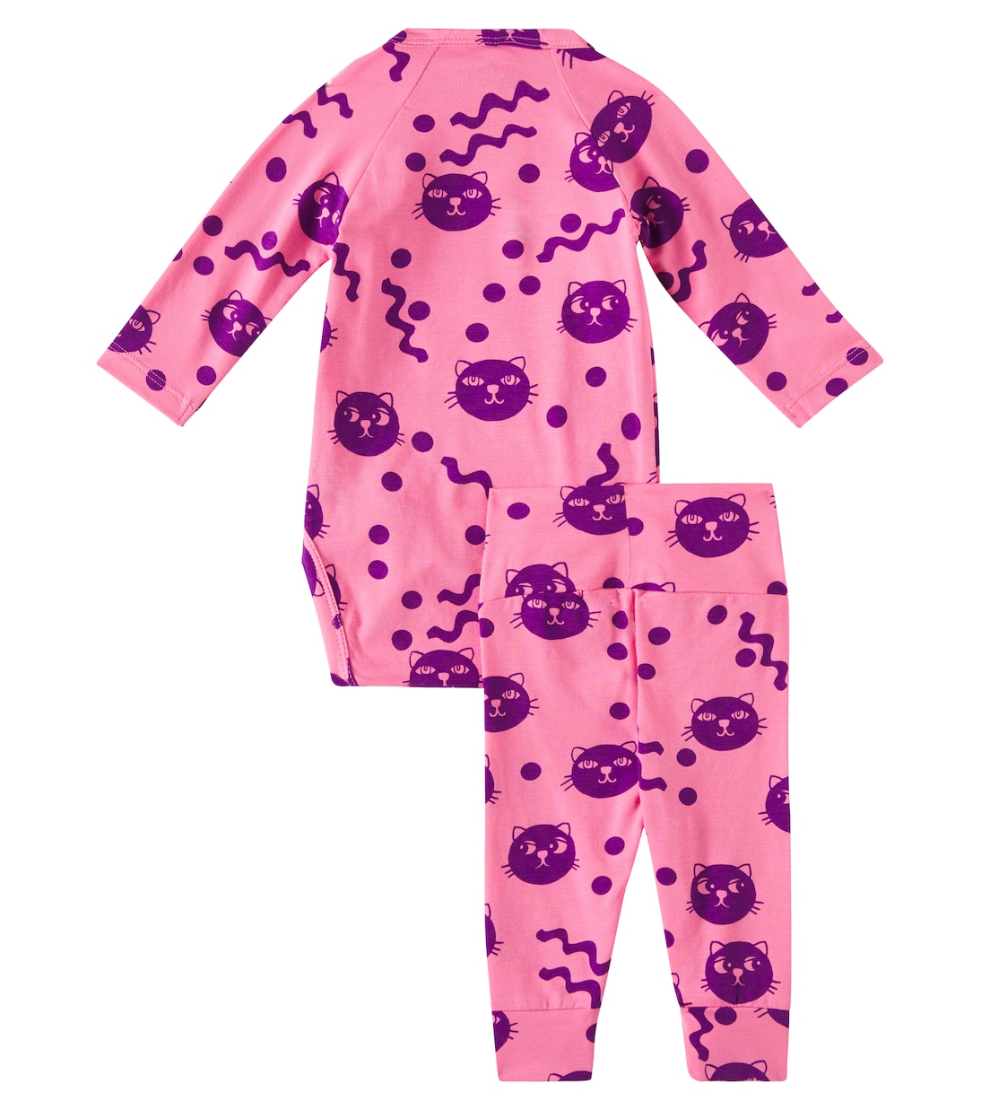 Baby Squiggly Cats bodysuit and leggings set | Mini Rodini