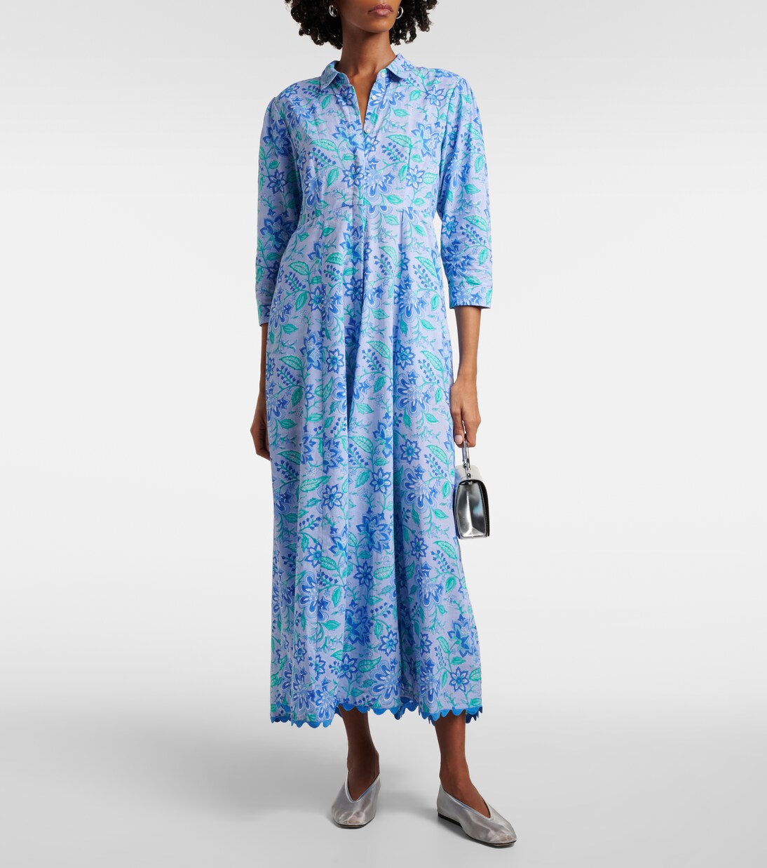 Robe longue en coton à fleurs | Juliet Dunn