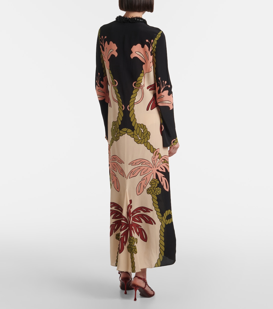 Tunica in seta con stampa e paillettes | Johanna Ortiz