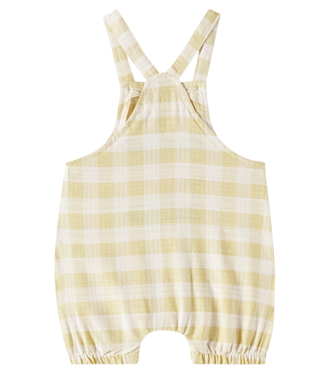 Baby appliqué checked cotton playsuit | Fábula