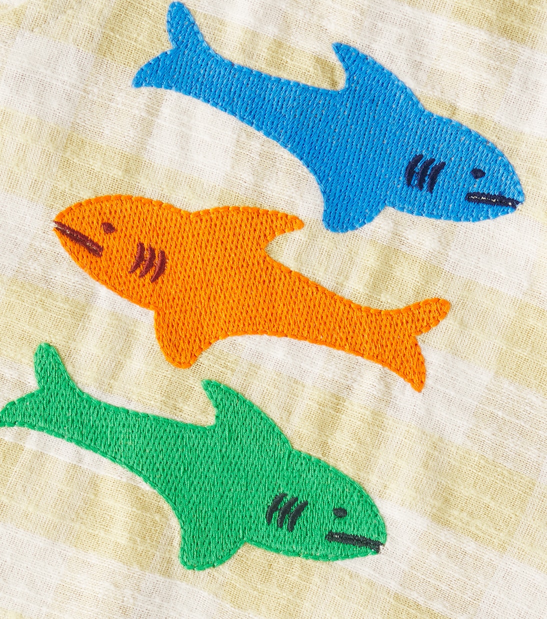 Baby appliqué checked cotton playsuit | Fábula