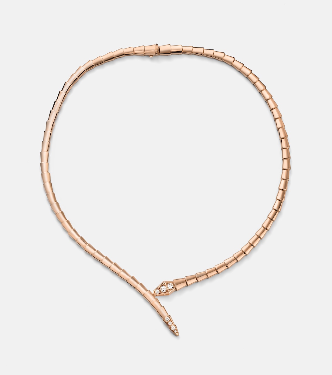 Serpenti Viper 18kt rose gold necklace with diamonds | Bvlgari