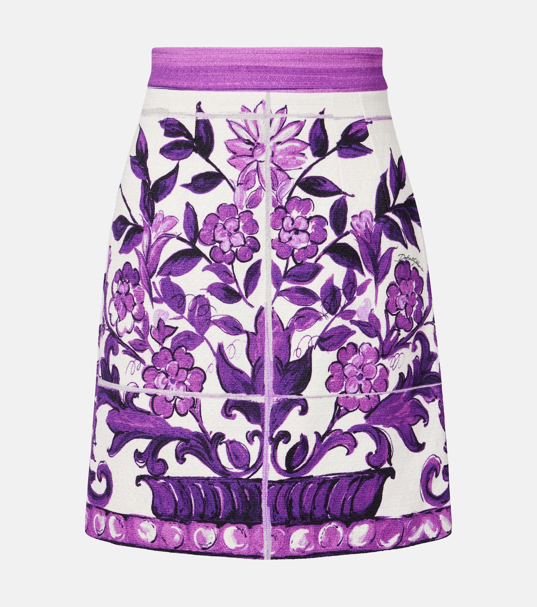 Majolica cotton and linen-blend miniskirt | Dolce&Gabbana