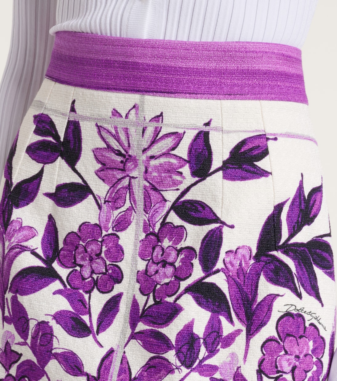 Majolica cotton and linen-blend miniskirt | Dolce&Gabbana