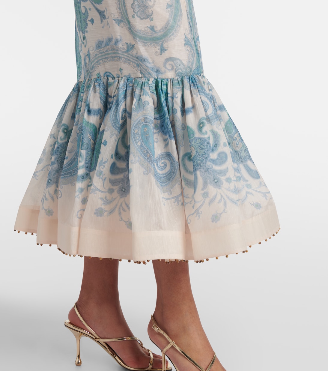 فستان كوكتيل من الحرير والكتّان Illuminate | Zimmermann