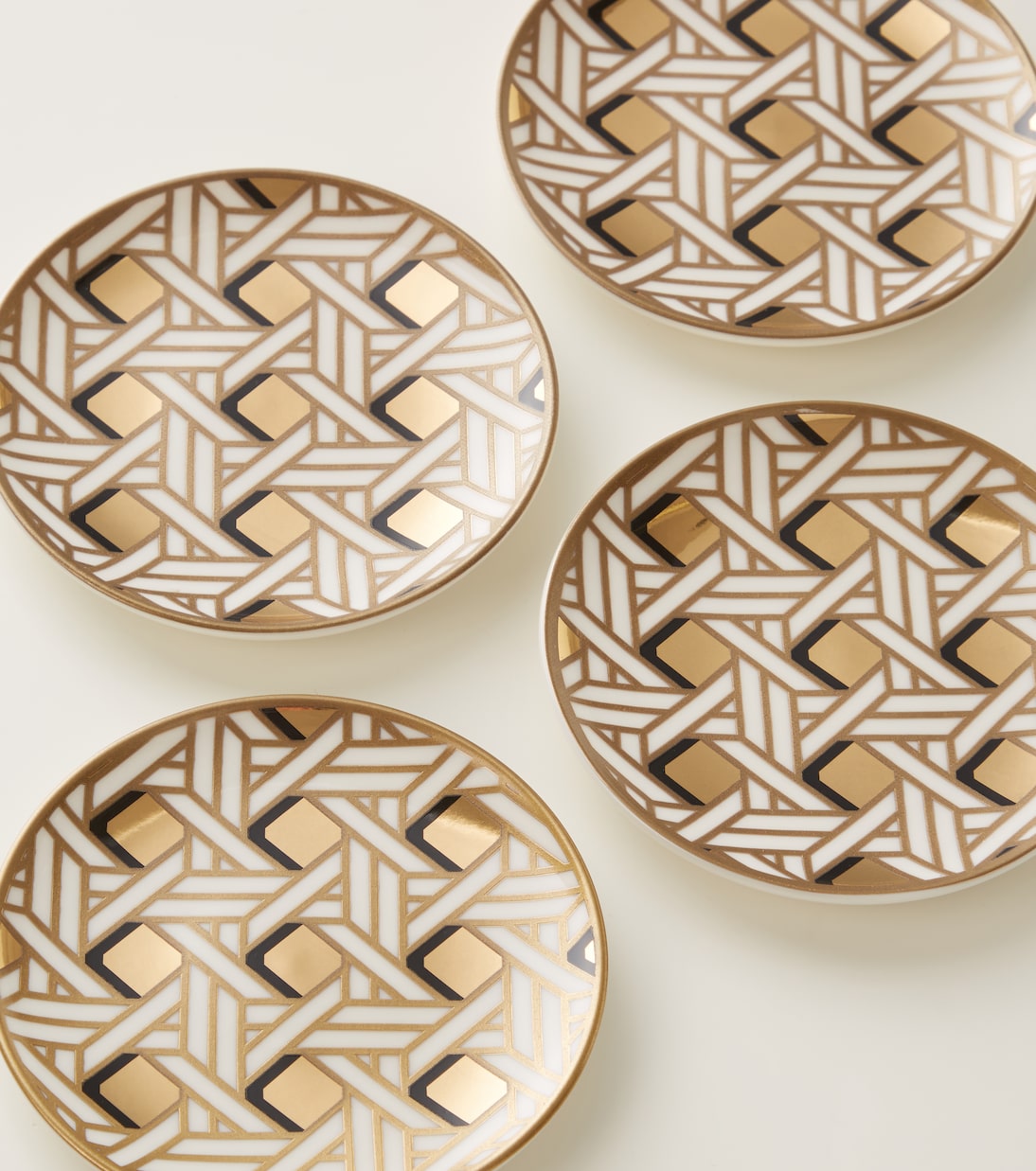 Set de 4 posavasos Basketweave de porcelana | Jonathan Adler