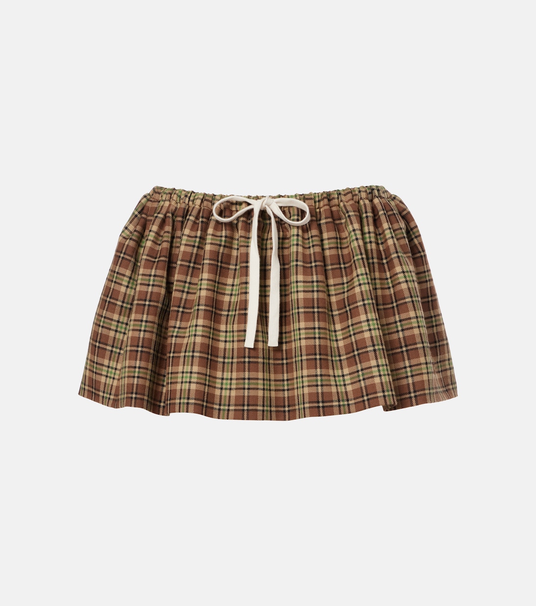 Plaid virgin wool miniskirt  | Miu Miu