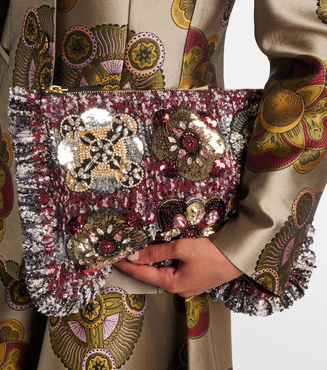 Bestickte Clutch aus Jacquard | La DoubleJ