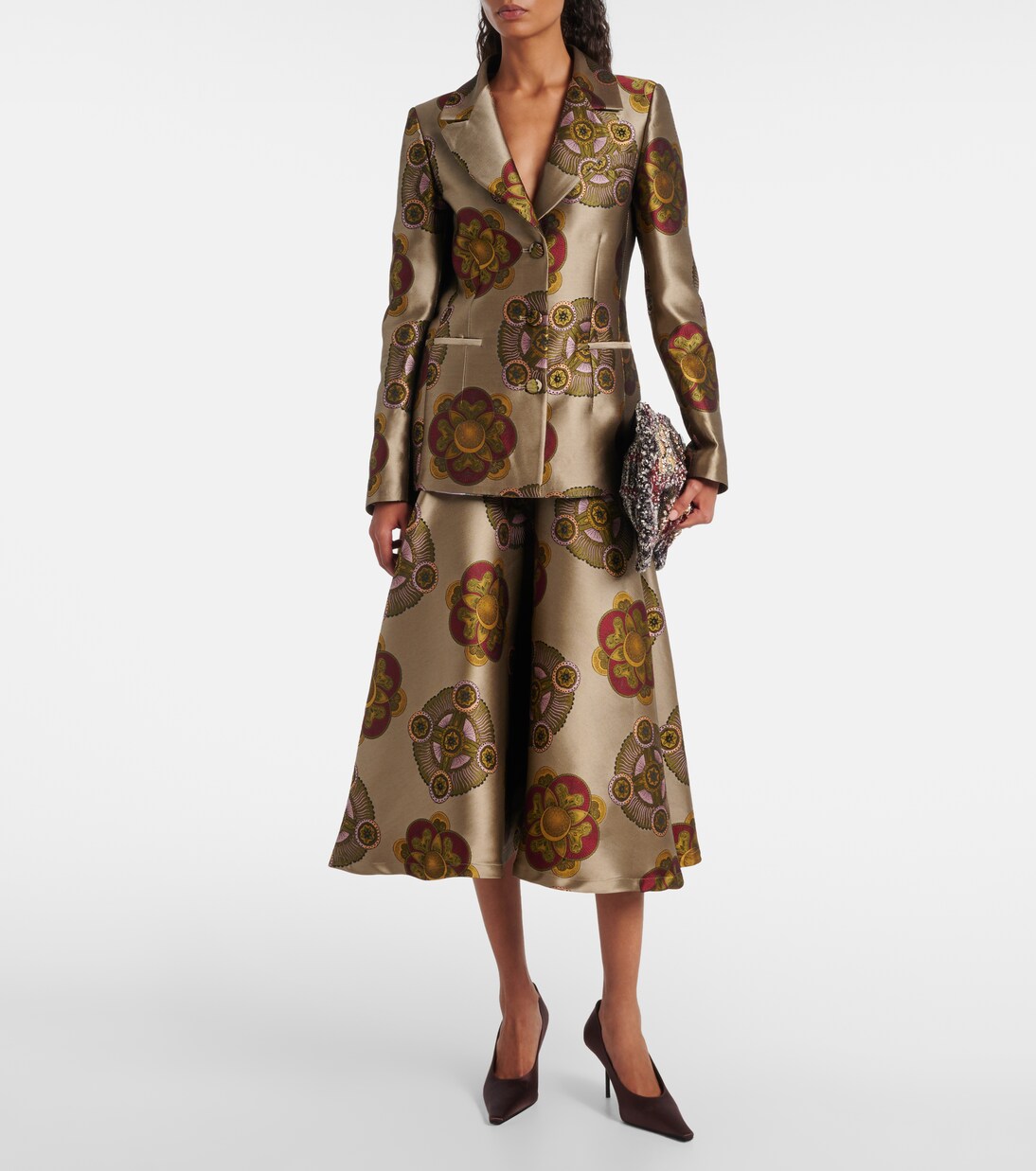 Bestickte Clutch aus Jacquard | La DoubleJ