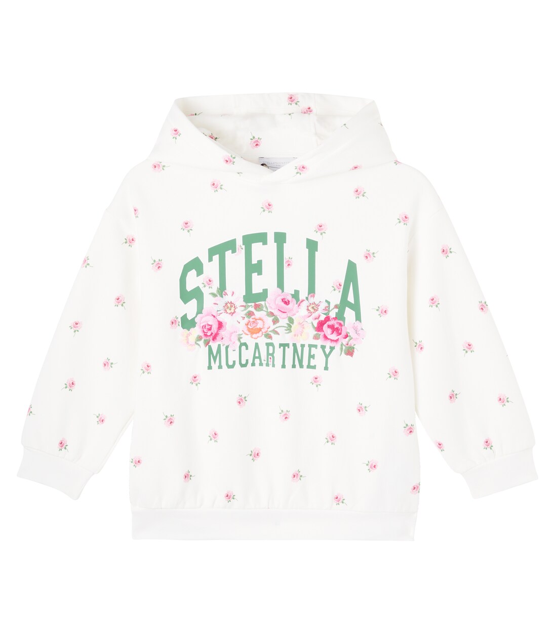 Floral logo cotton jersey hoodie | Stella McCartney Kids