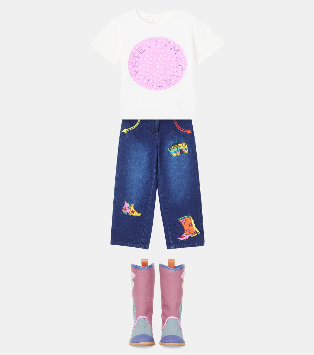 Appliqué wide-leg jeans | Stella McCartney Kids