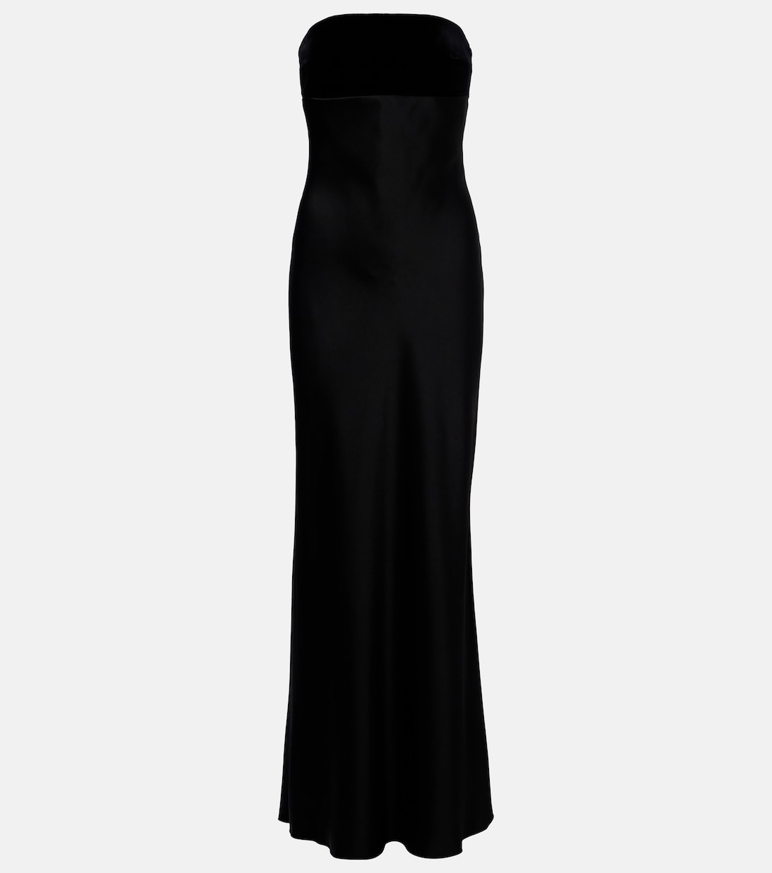 Baia velvet-trimmed satin bustier gown | Max Mara