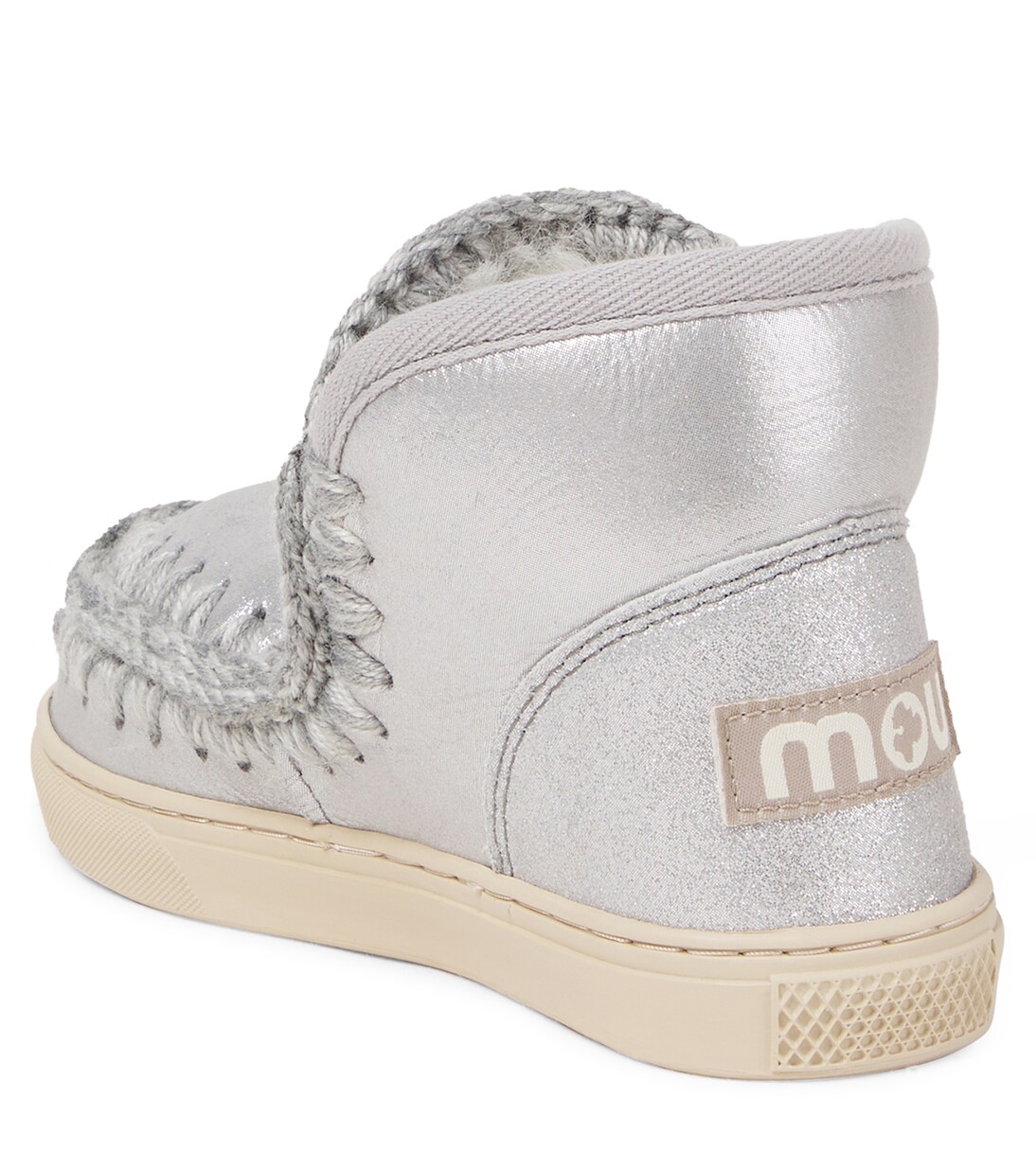 Embroidered shearling-lined suede boots | Mou Kids