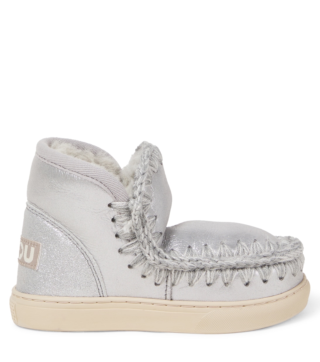 Embroidered shearling-lined suede boots | Mou Kids