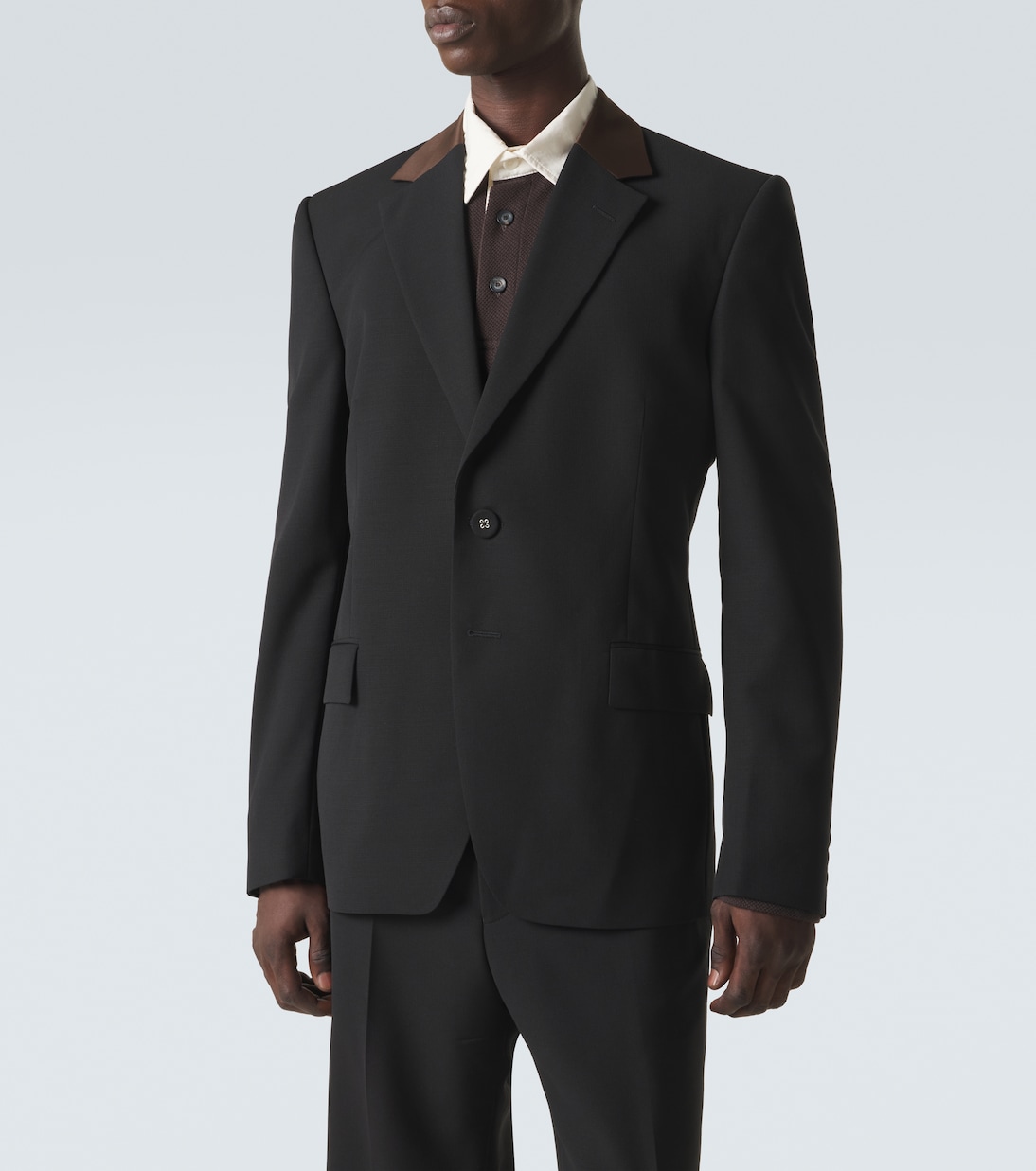 Blazer Alto aus Schurwolle mit Satin | Wales Bonner