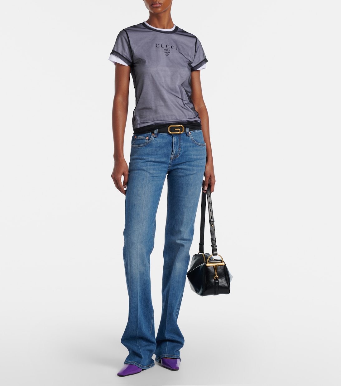 Layered cotton-blend jersey T-shirt | Gucci