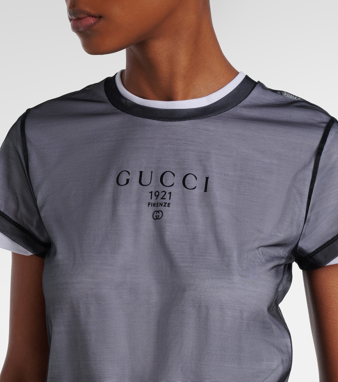 Layered cotton-blend jersey T-shirt | Gucci