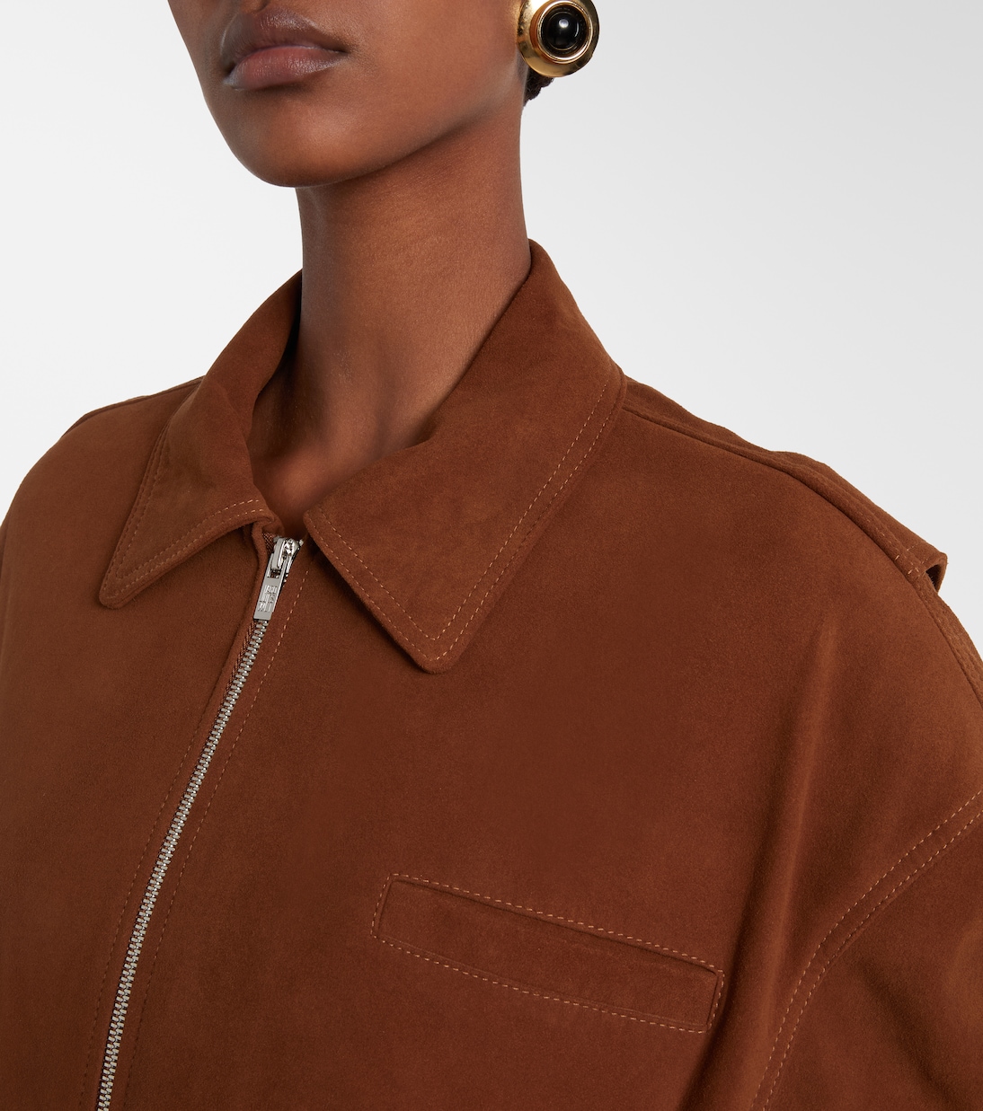 Suede bomber jacket | Jacques Wei