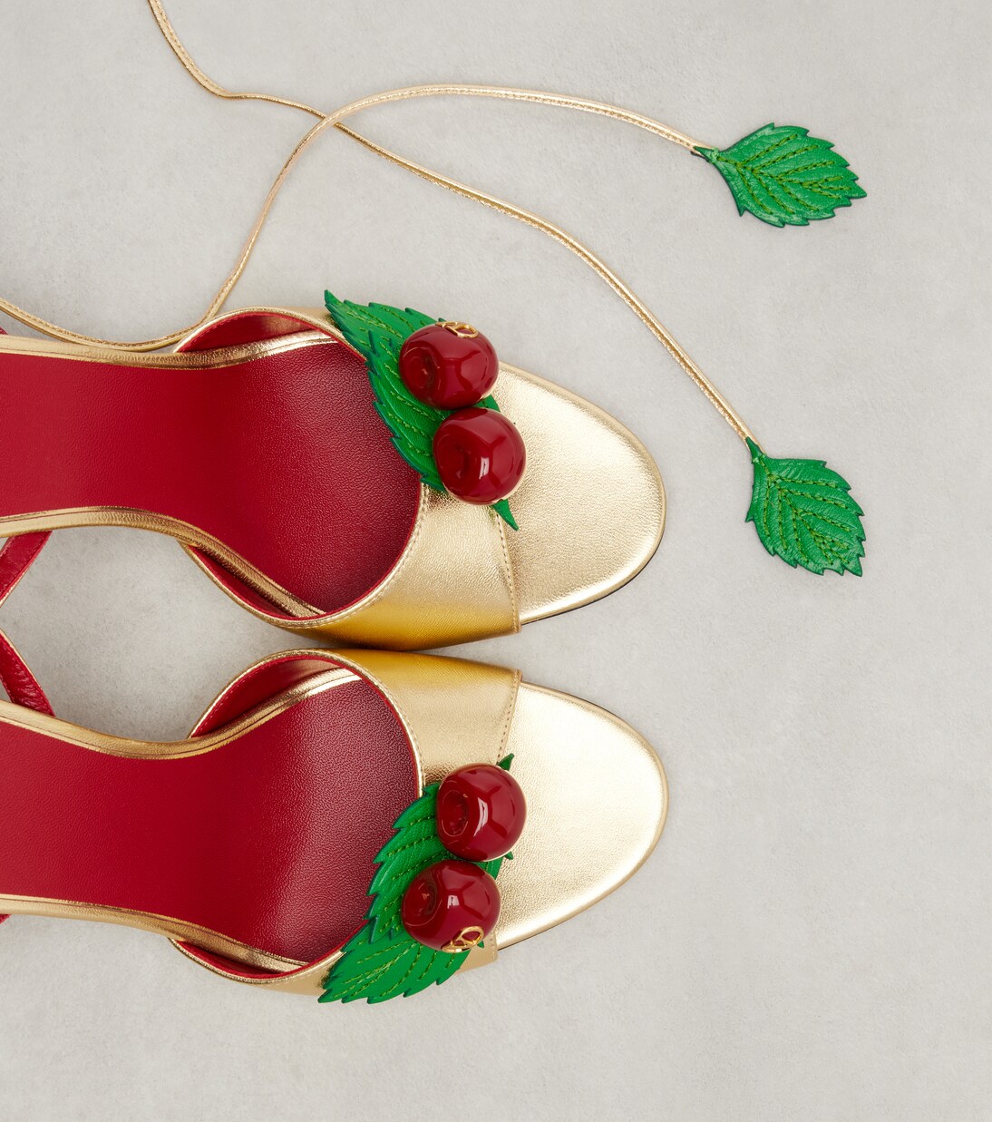 Cherryfic 100 metallic leather sandals | Valentino Garavani