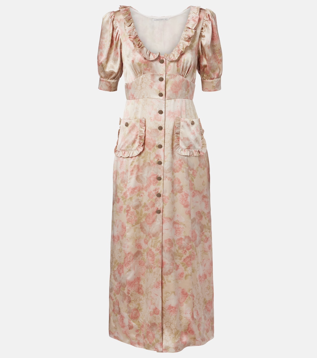 Floral silk satin midi dress | Alessandra Rich