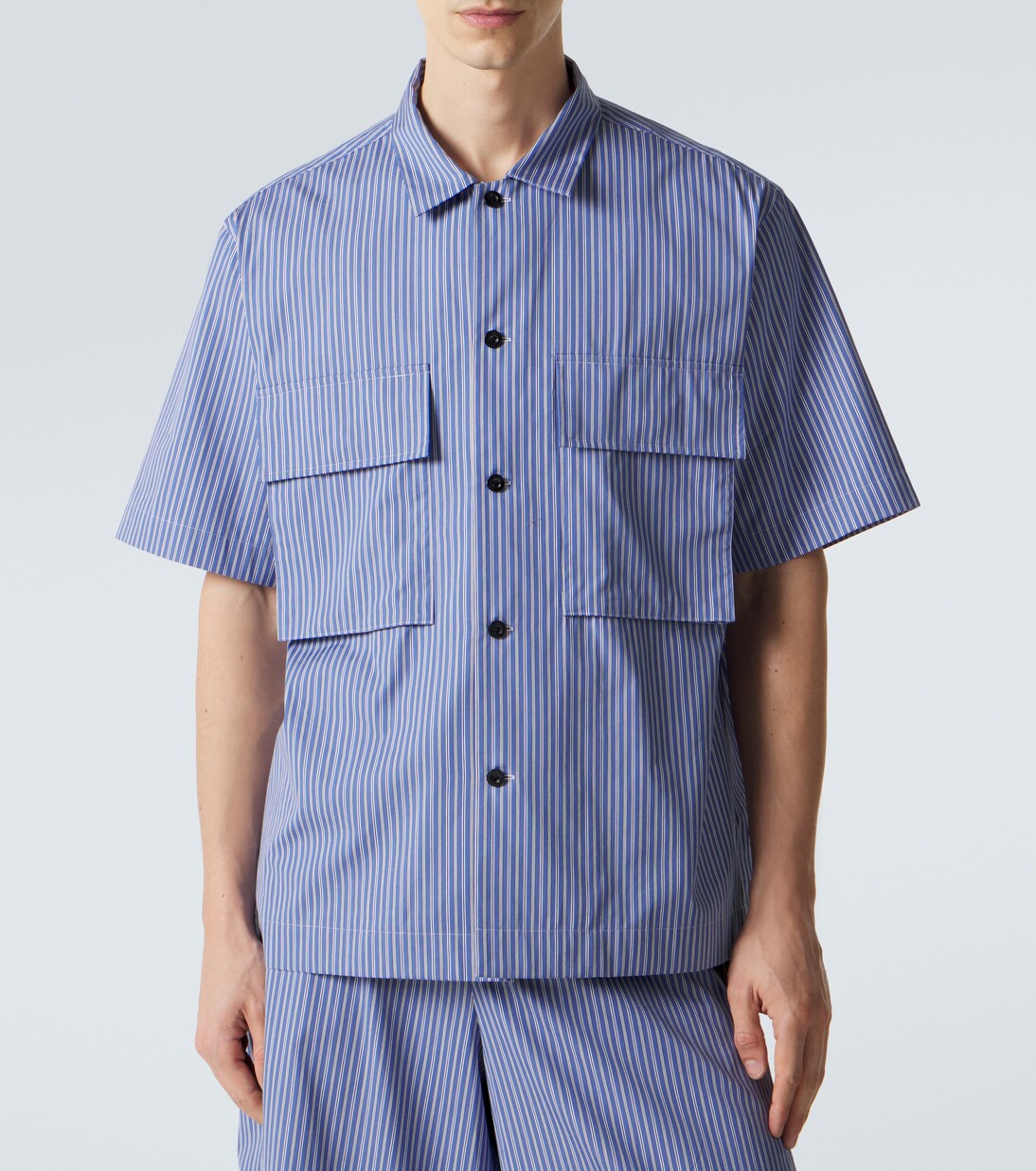 Striped cotton poplin shirt | Sacai