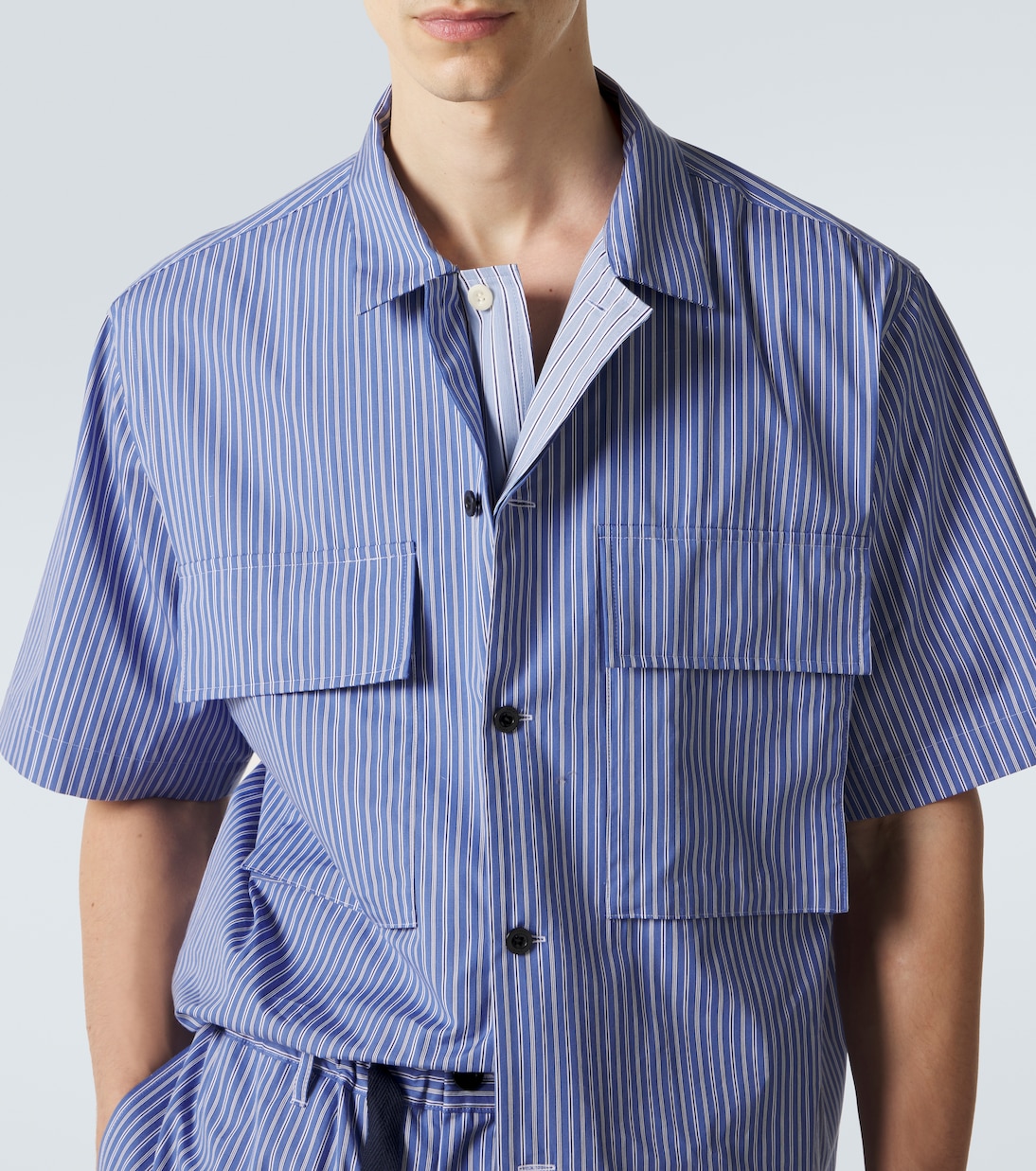Striped cotton poplin shirt | Sacai