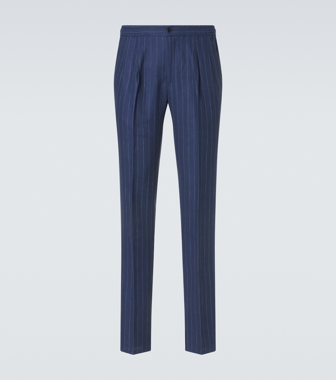 Pantalon droit en laine et lin | Rubinacci