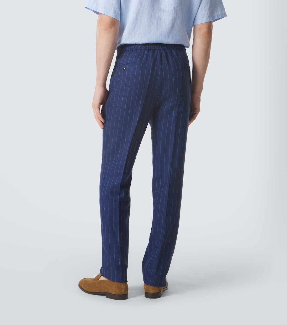 Pantalon droit en laine et lin | Rubinacci
