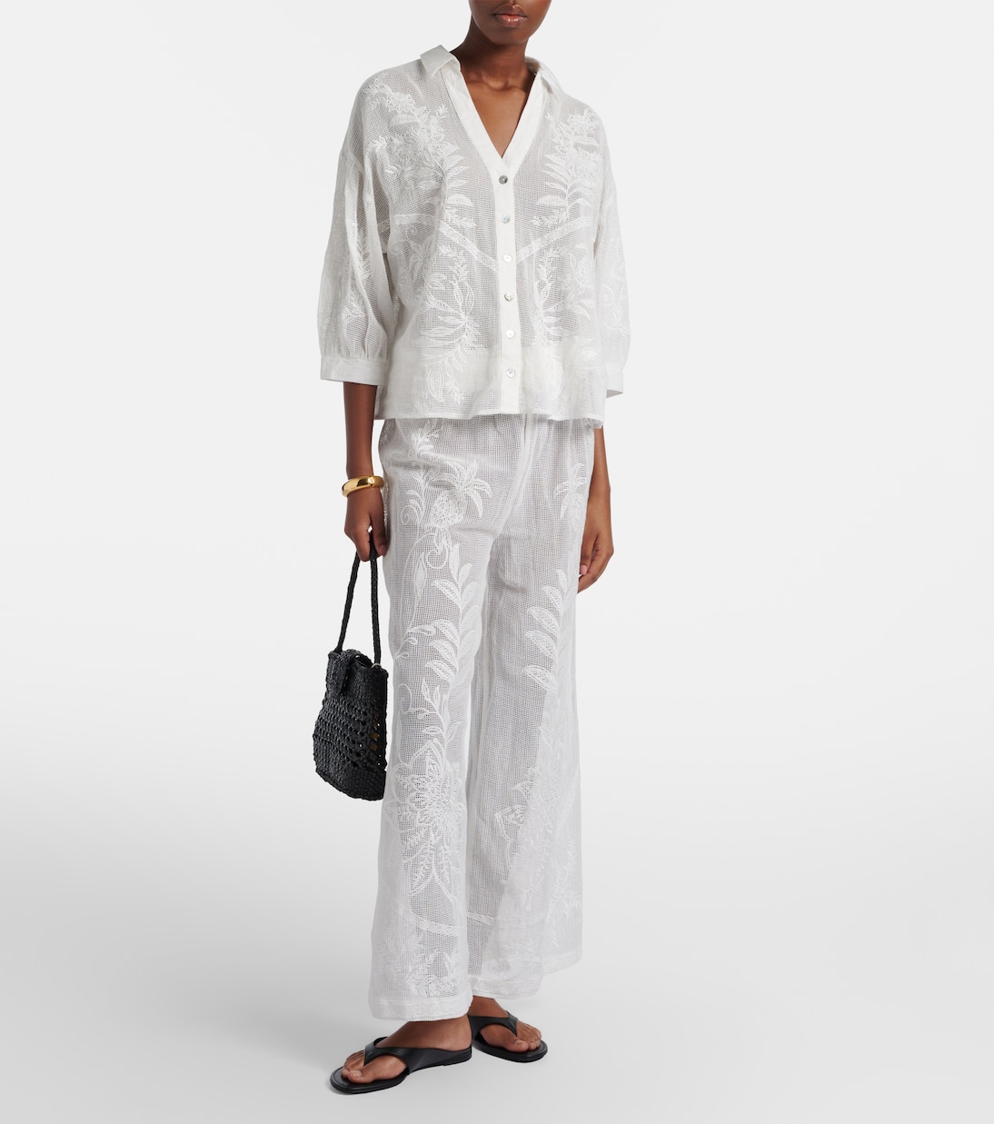 Pantalon Nina en coton brodé | Farm Rio