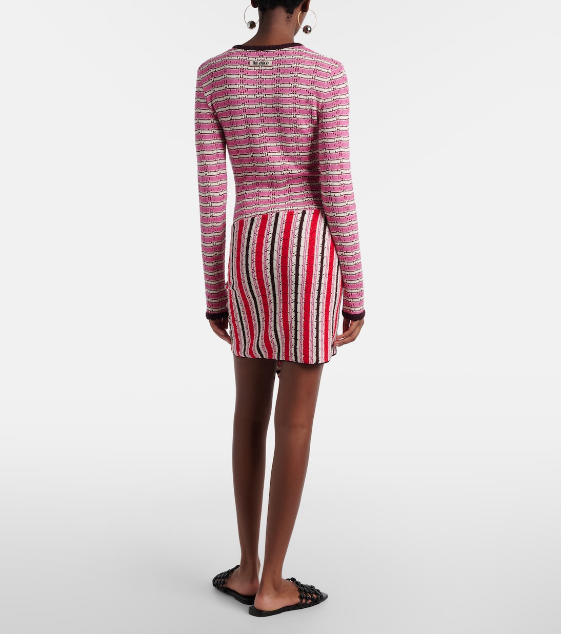 Striped crochet cotton minidress | The Attico