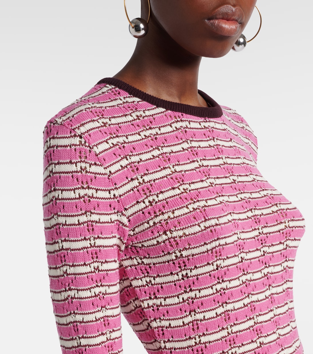 Striped crochet cotton minidress | The Attico