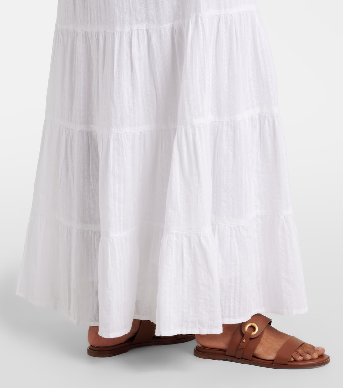 Jupe longue Dee en coton à volants | Melissa Odabash