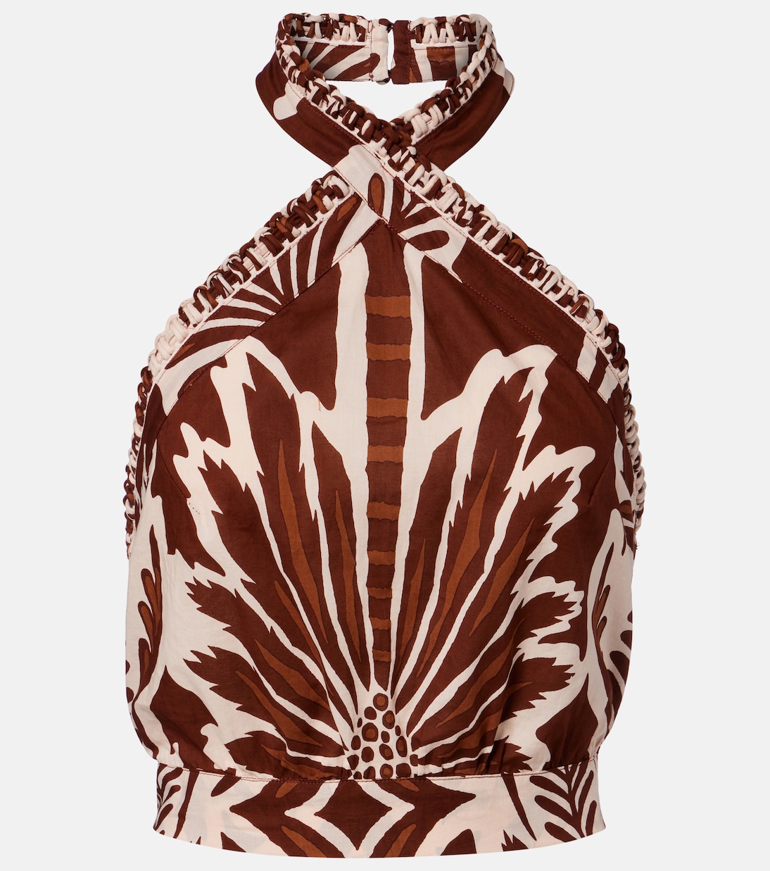 Suma printed cotton crop top | Poupette St Barth