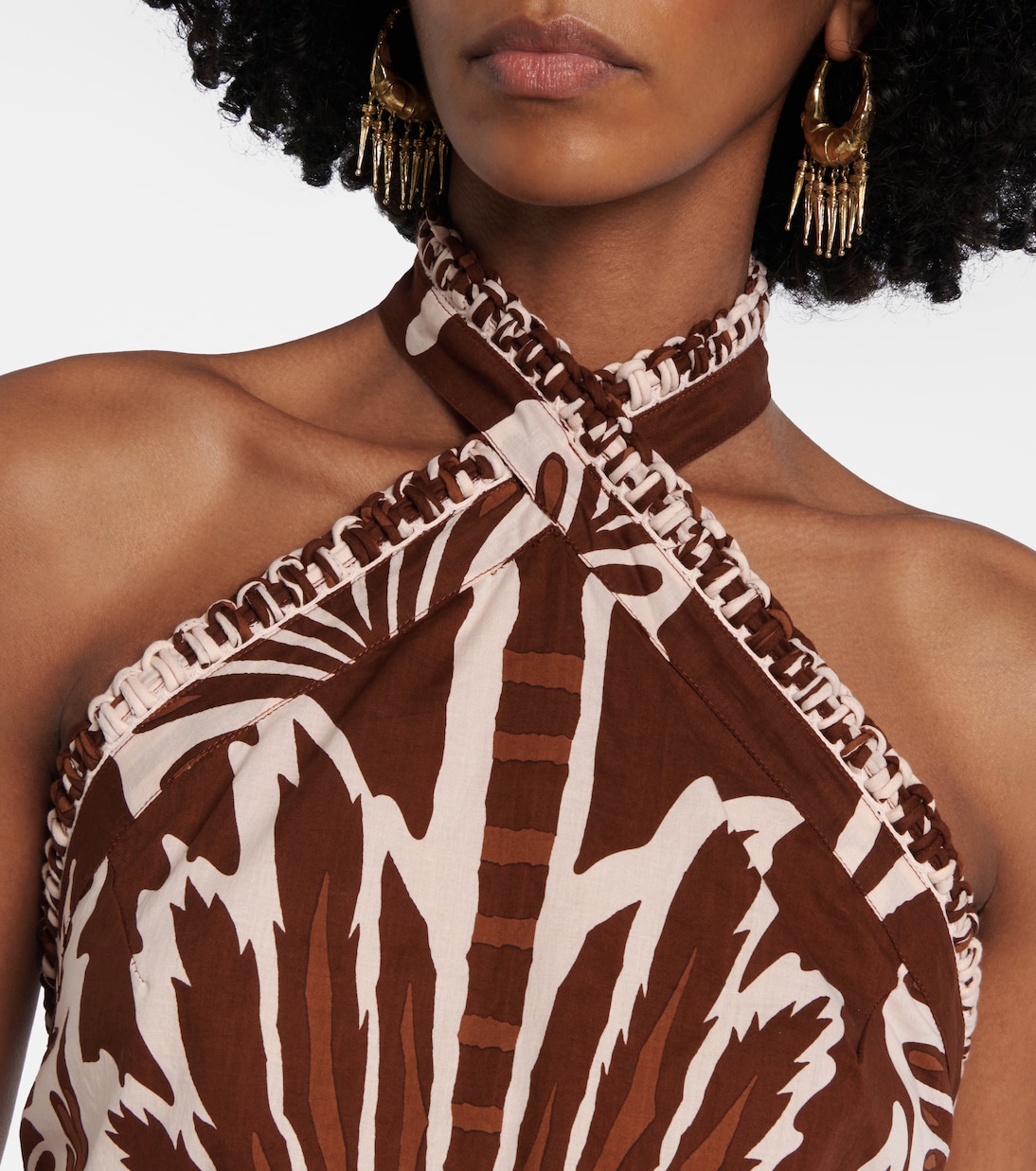 Suma printed cotton crop top | Poupette St Barth