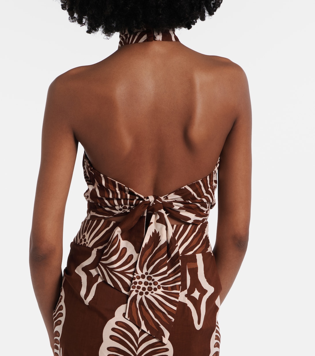 Suma printed cotton crop top | Poupette St Barth