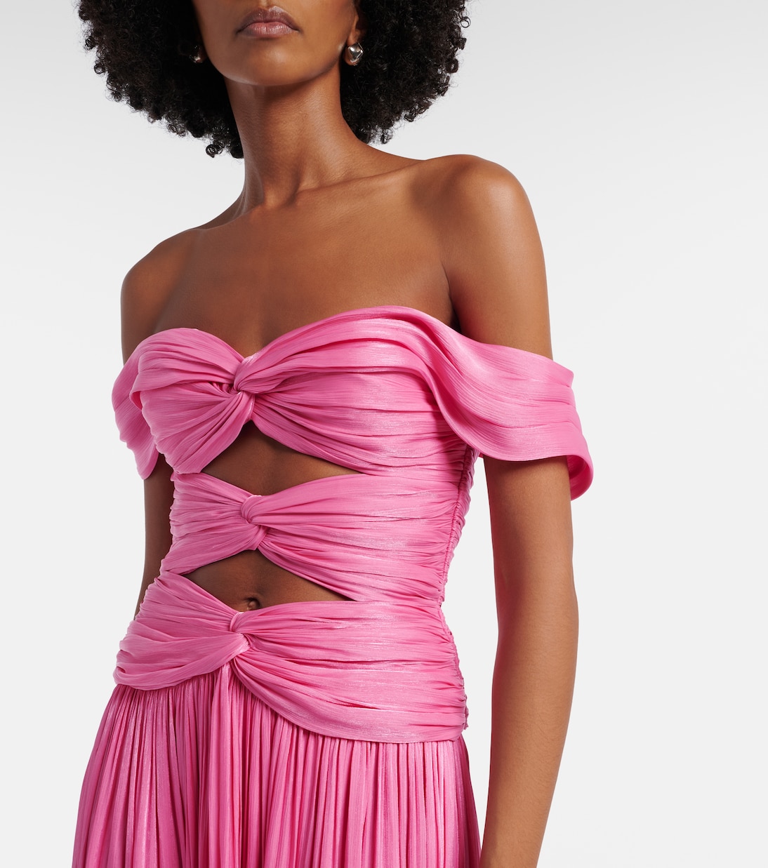 Cutout Lurex georgette gown | Costarellos