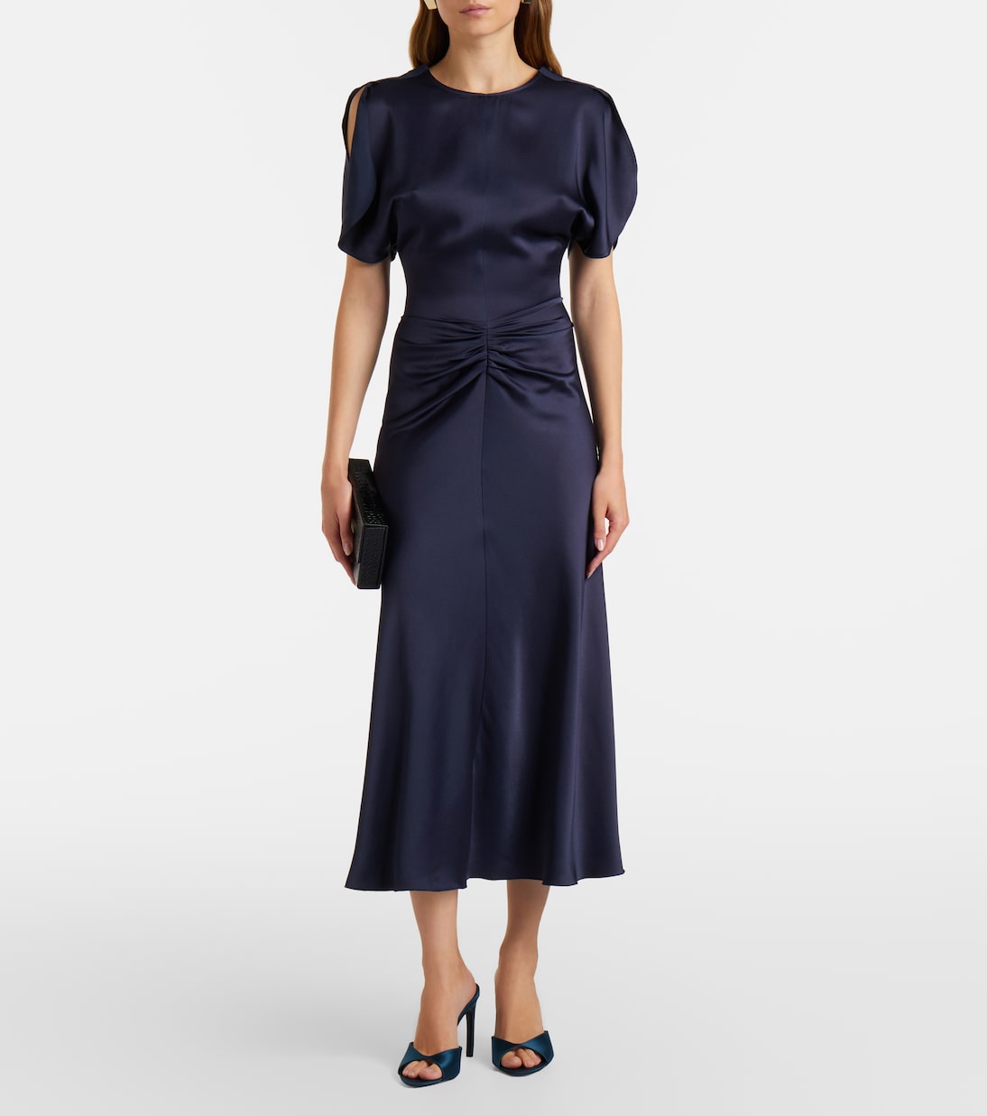 Abito midi Bela in raso | Victoria Beckham