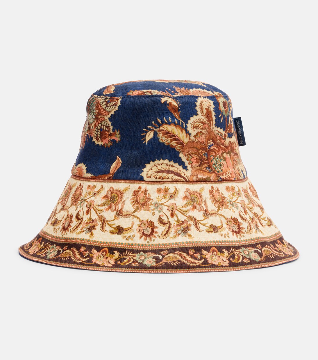 Reversible printed linen bucket hat | Zimmermann