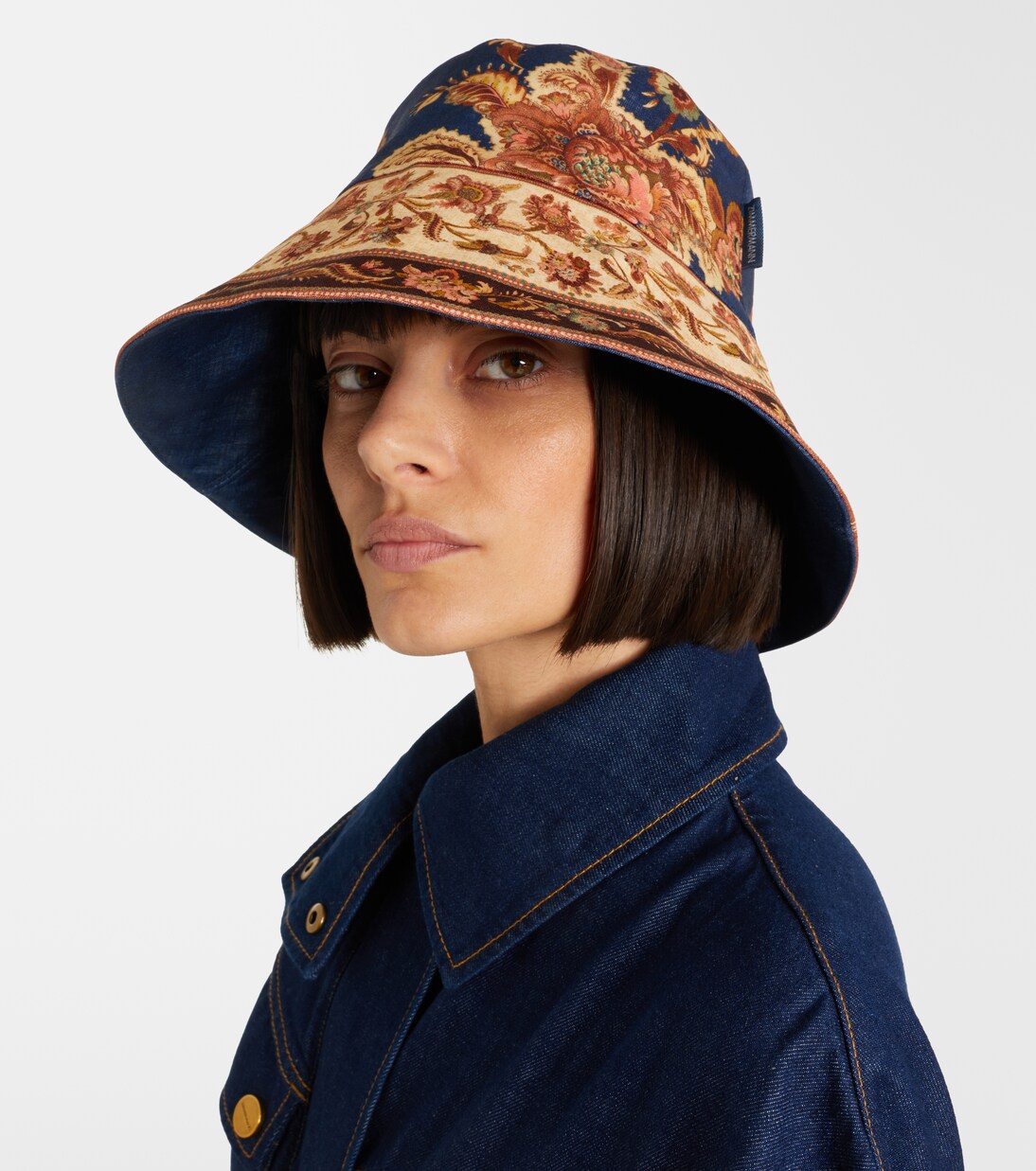 Reversible printed linen bucket hat | Zimmermann