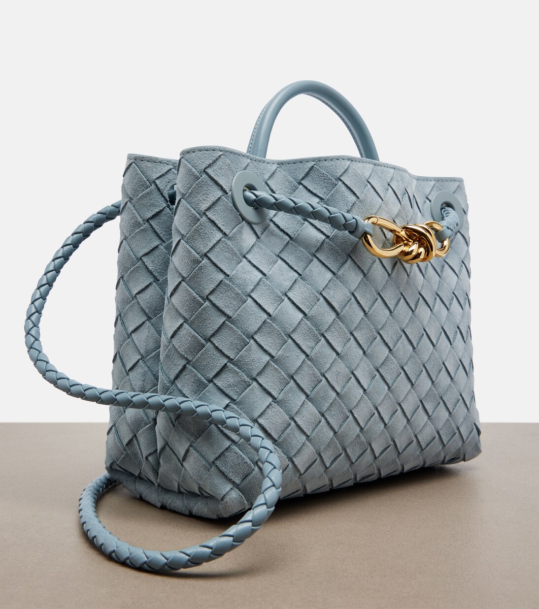 Andiamo Small suede top-handle bag | Bottega Veneta