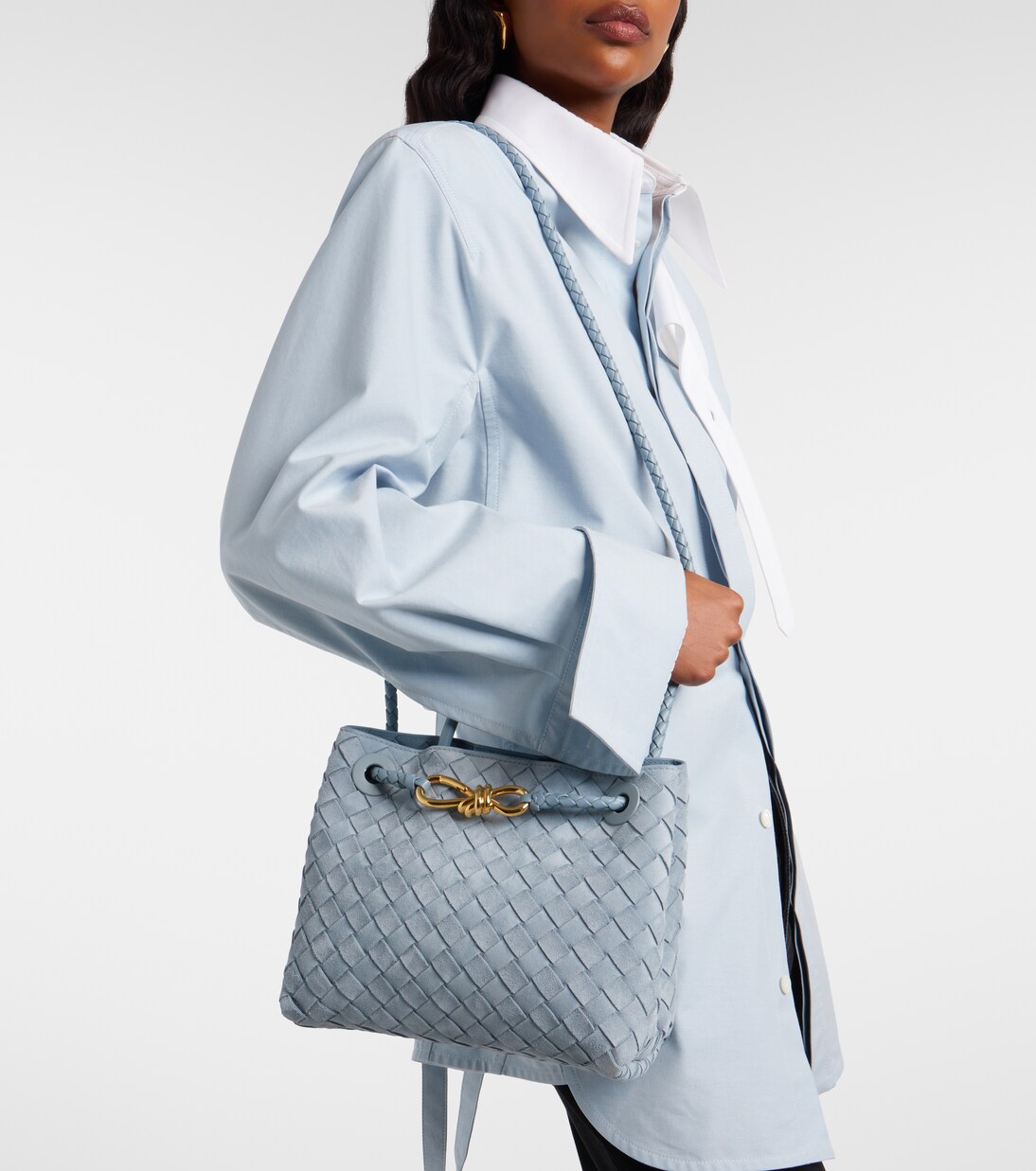 Andiamo Small suede top-handle bag | Bottega Veneta