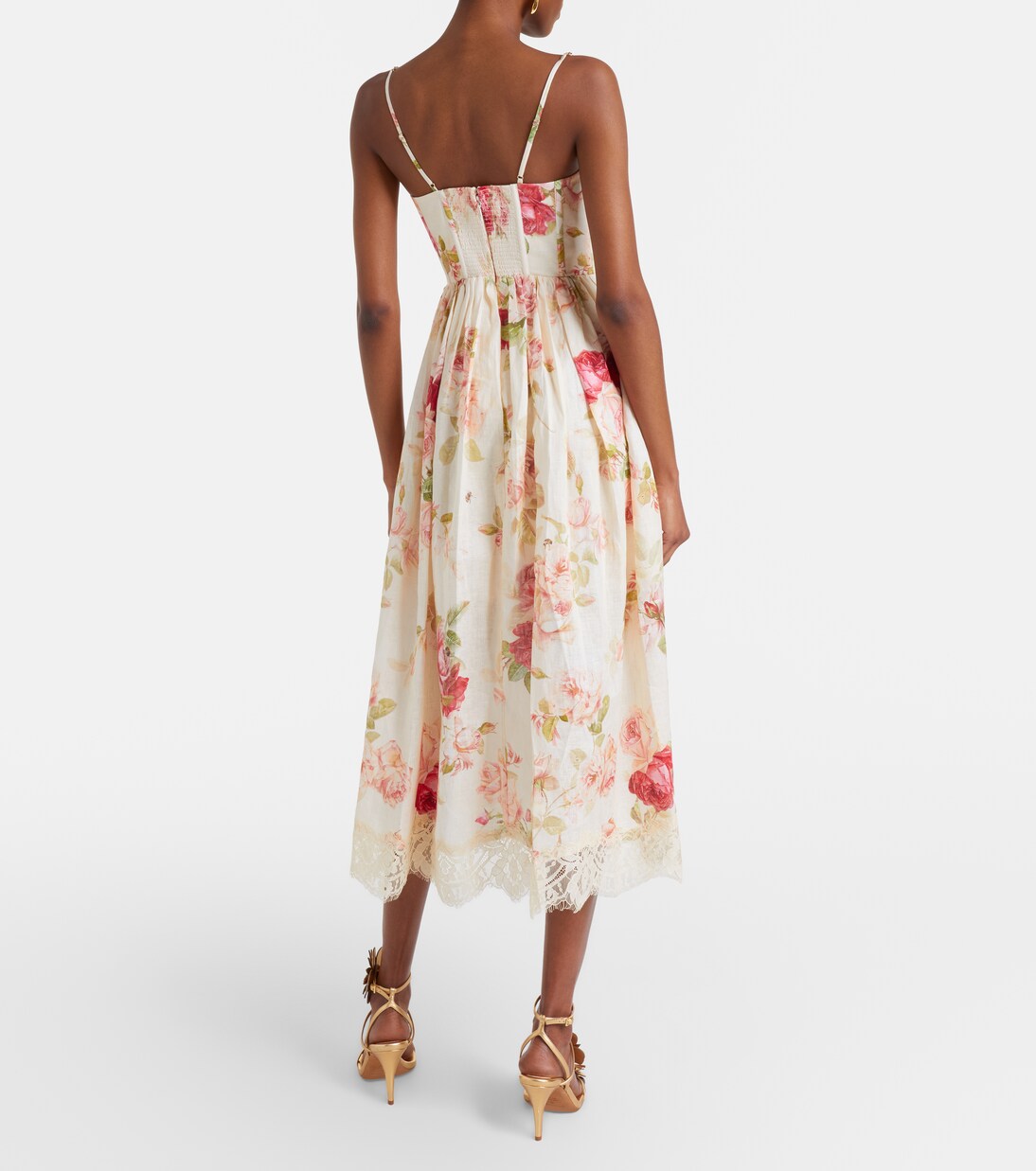 Midikleid Roselight aus Leinen mit Spitze | Zimmermann